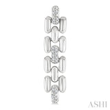 1/10 Ctw Bold Panther Link Round Cut Diamond Fashion Earrings in Sterling Silver