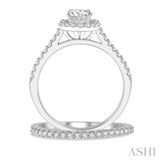1/2 Ctw Diamond Wedding Set With 3/8 Ctw Round Cut Engagement Ring and 1/10 Ctw Wedding Band in 14K White Gold