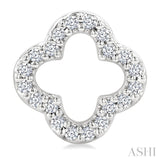 1/6 Ctw Petite Clover Round Cut Diamond Fashion Stud Earring in 10K White Gold