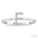 1/20 Ctw Initial 'E' Round Cut Diamond Fashion Ring in 10K White Gold