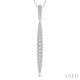 1/6 Ctw Spike Round Cut Diamond Pendant With Link Chain in 10K White Gold