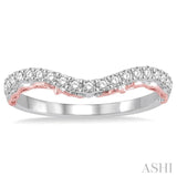 1/3 Ctw Round Cut Diamond Wedding Band in 14K White and Rose Gold