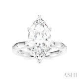 1/6 Ctw Akari Marquise Shape Round Cut Diamond Semi-Mount Engagement Ring in 14K White Gold