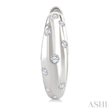 1/6 Ctw Round Cut Diamond Mosaic Huggie Earrings in 10K White Gold