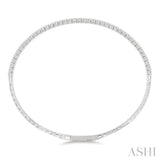 1 Ctw Round Cut Diamond Halfway Straight Flex Bangle in 14K White Gold