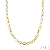 1/4 Ctw Bold Octagonal Link Round Cut Diamond Necklace in Yellow Gold Vermeil