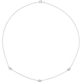 14K White Gold 1/3 CTW Natural Diamond 3-Station 18
