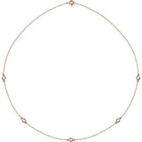 14K Rose Gold 1/2 CTW Natural Diamond 5-Station 18" Necklace