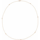14K Rose Gold 1/4 CTW Natural Diamond 7-Station 24" Necklace