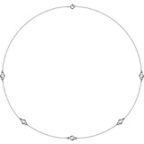 Sterling Silver 3/4 CTW Natural Diamond 5-Station 18