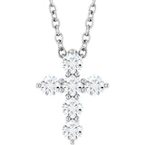 Platinum 1/4 CTW Natural Diamond Cross 16-18
