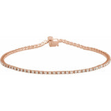 14K Rose Gold 1 CTW Natural Diamond Line 7 1/4