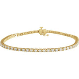 14K Yellow Gold 3 CTW Natural Diamond Line 7 1/4" Bracelet