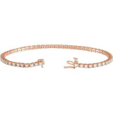 14K Rose Gold 3 CTW Natural Diamond Line 7 1/4" Bracelet