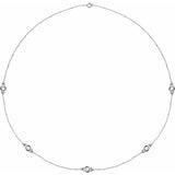 14K White Gold 1 CTW Lab-Grown Diamond 5-Station 18