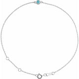 Platinum Natural Blue Zircon Bezel-Set Solitaire 6 1/2-7 1/2