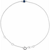 Platinum Lab-Grown Blue Sapphire Bezel-Set Solitaire 6 1/2-7 1/2