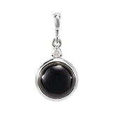Platinum 8 mm Natural Black Onyx & .03 CT Natural Diamond Cabochon Pendant