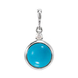 Sterling Silver 6 mm Natural Turquoise & .03 CT Natural Diamond Pendant