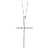 Platinum 1 CTW Natural Diamond Cross 16-18