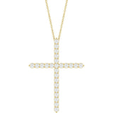 14K Yellow Gold 1 CTW Natural Diamond Cross 16-18" Necklace