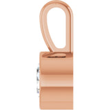 14K Rose Gold 1/4 CT Lab-Grown Diamond Bezel-Set Solitaire Pendant