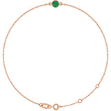 14K Rose Gold Lab-Grown Emerald 6 1/2-7 1/2