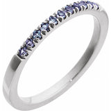 14K White Gold Natural Alexandrite Stackable Ring