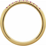 14K Yellow Gold Lab-Grown Ruby Stackable Ring
