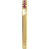 14K Yellow Gold Lab-Grown Ruby Stackable Ring