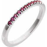 14K White Gold Lab-Grown Ruby Stackable Ring