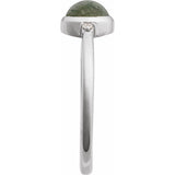 Sterling Silver Natural Moss Agate & .03 CTW Natural Diamond Ring