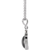 Sterling Silver 9x7 mm Natural Black Onyx & .03 CT Natural Diamond 16-18" Necklace