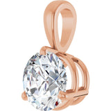 14K Rose Gold Lab-Grown Moissanite Pendant