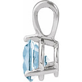 14K White Gold Lab-Grown Aqua Sapphire Pendant
