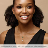 Platinum Lab-Grown Emerald Pendant