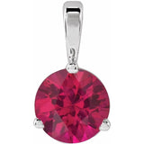 Platinum Lab-Grown Ruby Pendant