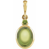 14K Yellow Gold 8x6 mm Natural Peridot Pendant