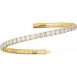 14K Yellow Gold 5 CTW Lab-Grown Diamond  Flexible Bangle 7" Bracelet