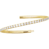 14K Yellow Gold 5 CTW Lab-Grown Diamond Flexible Bangle 7" Bracelet