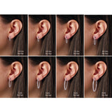 14K Rose Gold 3 CTW Lab-Grown Diamond Inside-Outside 34.5 mm Hinged Hoop Earrings