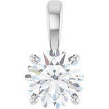 14K White Gold 1 CT Natural Diamond Pendant