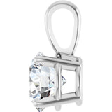 14K White Gold 1 CT Natural Diamond Pendant