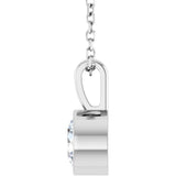 Platinum 5/8 CT Lab-Grown Diamond Bezel-Set Solitaire 16-18" Necklace