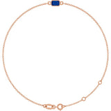14K Rose Gold Lab-Grown Blue Sapphire 6 1/2-7 1/2