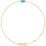 14K Yellow Gold Natural Aquamarine 6 1/2-7 1/2" Bracelet