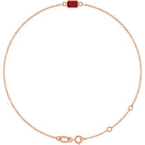 14K Rose Gold Natural Ruby 6 1/2-7 1/2" Bracelet