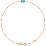 14K Rose Gold Natural Aquamarine 6 1/2-7 1/2" Bracelet