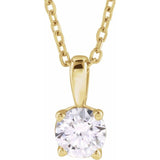 14K Yellow Gold 1/2 CT Natural Diamond 18" Necklace