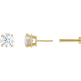 14K Yellow Gold 1/3 CT Lab-Grown White Diamond Earring